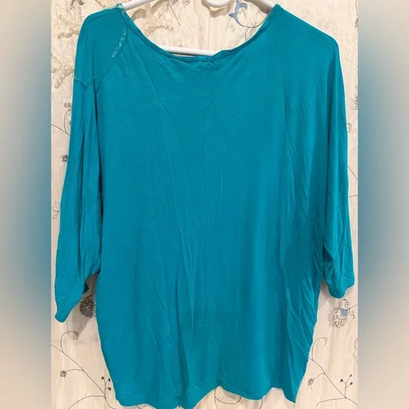 Miss Chievous Teal Sequin Heart Long Sleeve Top - Picture 4 of 6